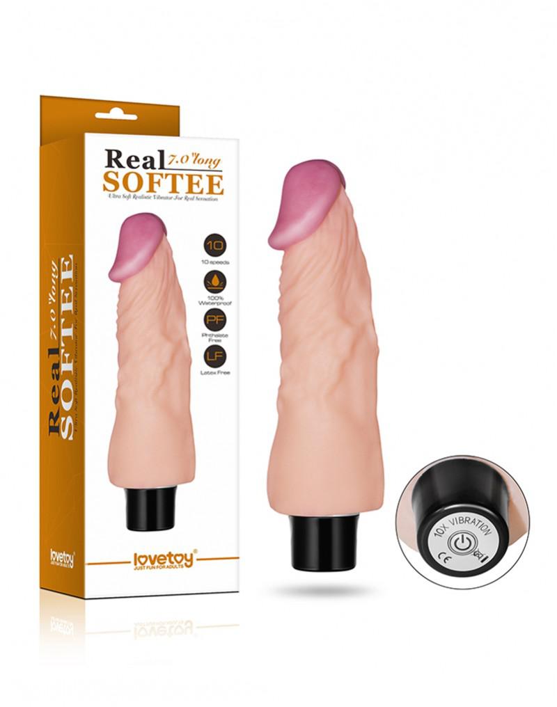 Lovetoy - Realistische Zachte Vibrator 20 cm-Erotiekvoordeel.nl