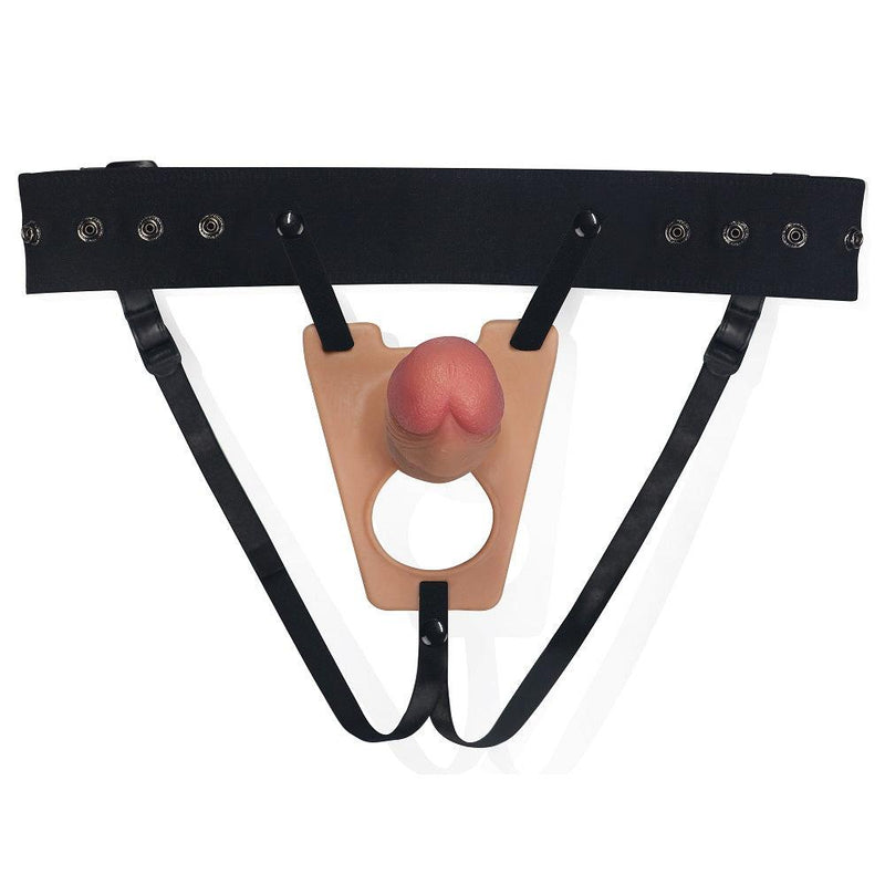 Lovetoy - Rodeo Strap On Dildo Pegging Harnas Met ruimte Voor Balzak Rodeo G8 - Lichte Huidskleur-Erotiekvoordeel.nl