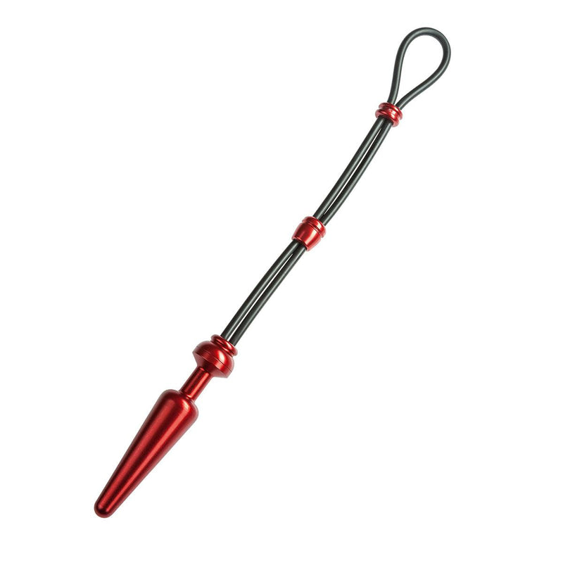 Malesation Cock-Grip Aluminium Anaal plug Met Cockring - Rood - Medium-Erotiekvoordeel.nl