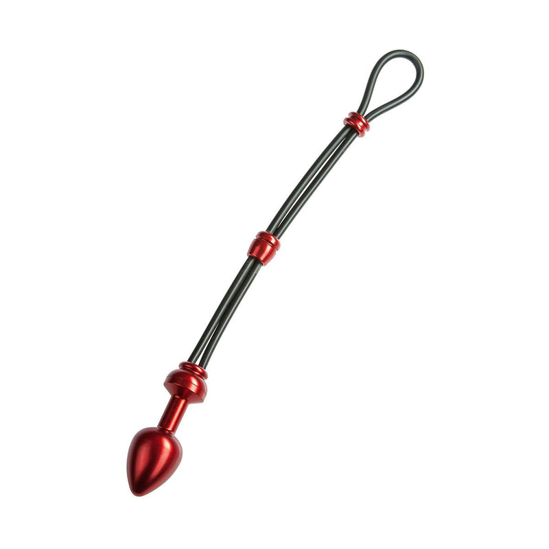 Malesation Cock-Grip Aluminium Anaal plug Met Cockring - Rood - Small-Erotiekvoordeel.nl