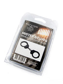 Mister B Cuff Double Lock Stalen Politiehandboeien Met Ketting - Zwart-Erotiekvoordeel.nl