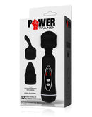 POWER Wand Vibrator Met 2 verwisselbare Koppen - Zwart