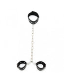Rimba Bondage Play - Boeienset - Hals en Handboeien Combinatie met Metalen Ketting