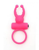 Rimba - Rome - Vibrerende Cockring Met clitoris stimulatie - Roze-Erotiekvoordeel.nl