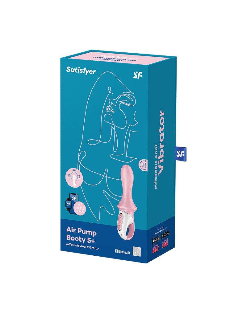 Satisfyer - Air Pump Booty 5+ - Opblaasbare Vibrator (met App Control) - Roze-Erotiekvoordeel.nl