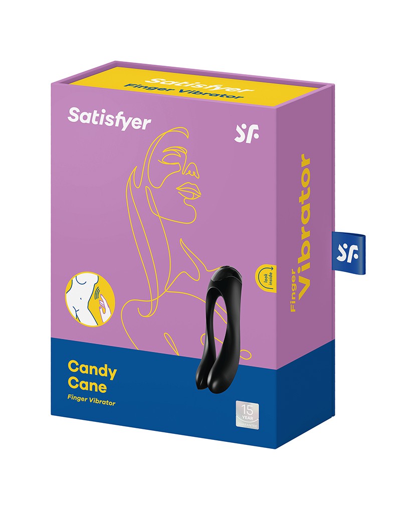 Satisfyer - Candy Cane Vinger Vibrator - Zwart-Erotiekvoordeel.nl