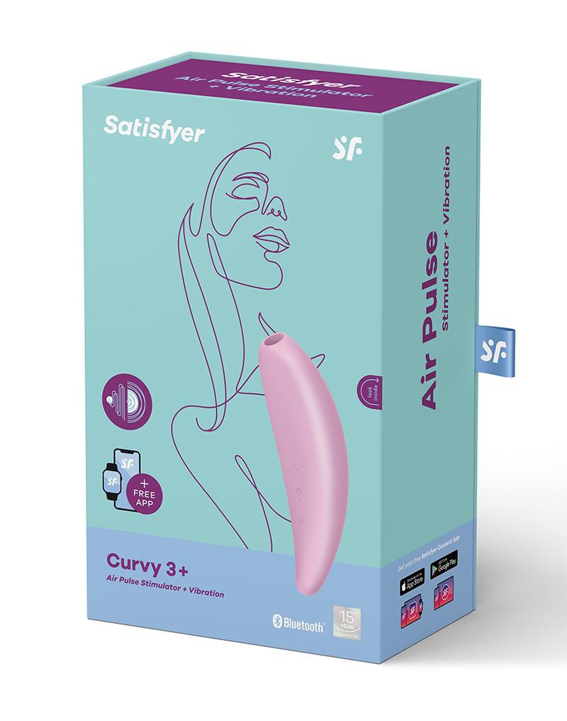 Satisfyer - Curvy 3+ pink App Controlled luchtdruk opleg Vibrator-Erotiekvoordeel.nl