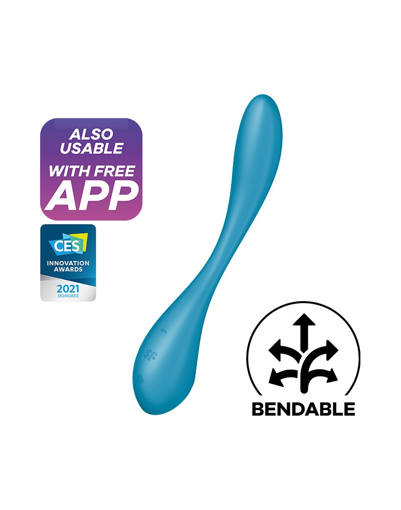 Satisfyer - G-Spot Flex 5+ - Flexibele G-Spot Vibrator - Met App Control - Blauw-Erotiekvoordeel.nl