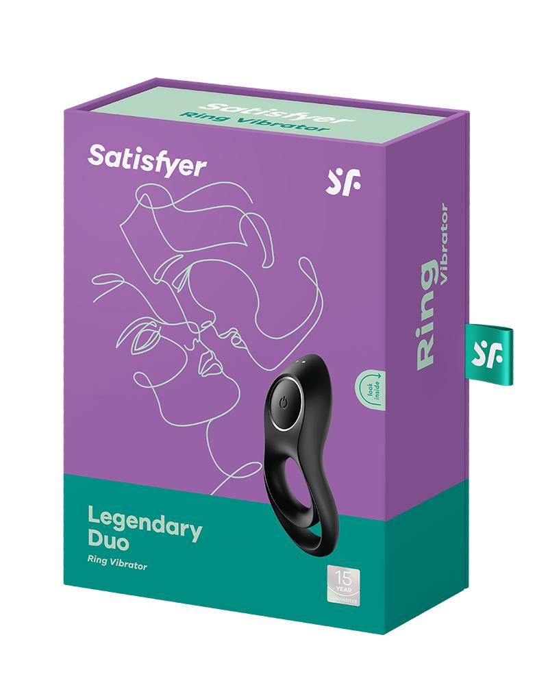 Satisfyer - Legendary Duo - Vibrerende Cockring - Zwart-Erotiekvoordeel.nl