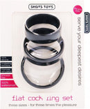 Shots Toys - Platte Cockring Set - 3 Stuks - Zwart-Erotiekvoordeel.nl