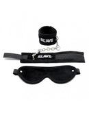 Soft Bondage Set blinddoek En handboeien SLAVE - Zwart