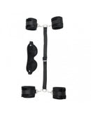 Soft Bondageset Hand/Enkels Met band En blinddoek - Zwart