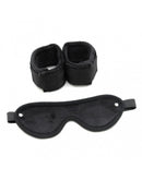 Soft Bondageset handboeien En blinddoek - Zwart