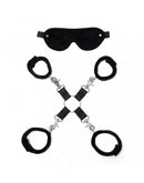 Soft Bondage Set Met klittenband (6-delig) - Zwart