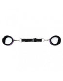 Softbondage voetboeien Met spreidband - Zwart/Paars