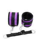 Softbondage voetboeien Met spreidband - Zwart/Paars