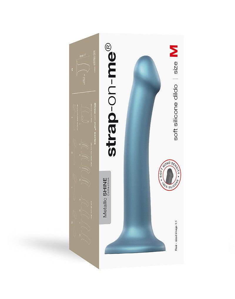 Strap-On-Me - Semi-Realistische Mono Density Dildo - Metallic Blauw-Erotiekvoordeel.nl