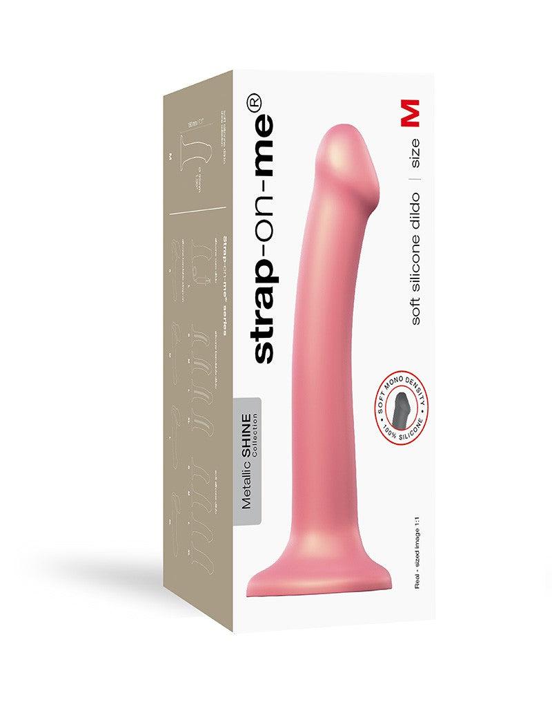 Strap-On-Me - Semi-Realistische Mono Density Dildo - Metallic Roze-Erotiekvoordeel.nl