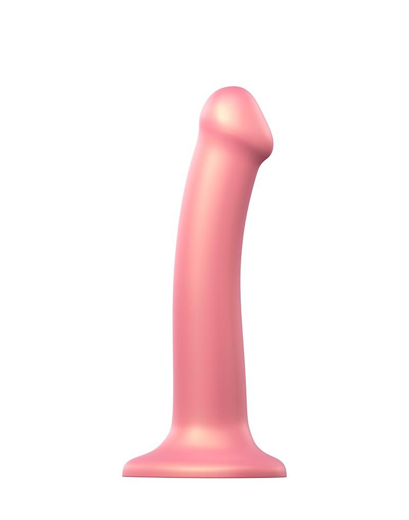 Strap-On-Me - Semi-Realistische Mono Density Dildo - Metallic Roze-Erotiekvoordeel.nl