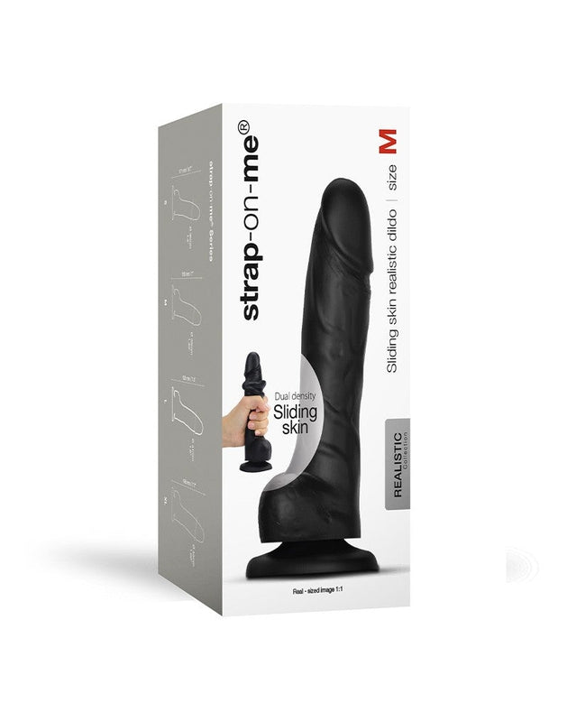 Strap-On-Me - Sliding Skin Realistische Dildo - Zwart-Erotiekvoordeel.nl