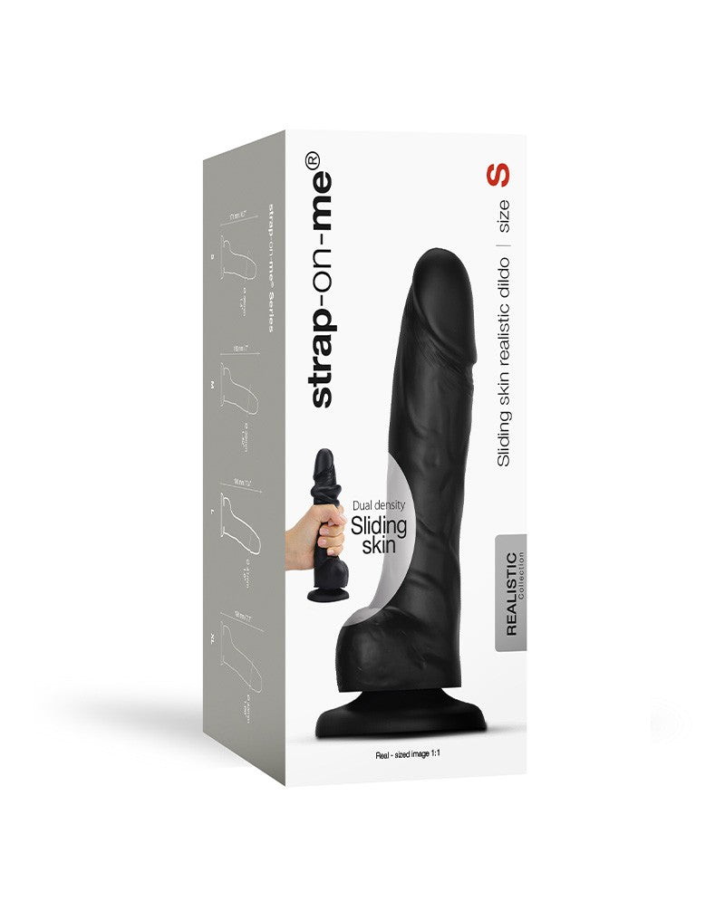 Strap-On-Me - Sliding Skin Realistische Dildo - Zwart-Erotiekvoordeel.nl