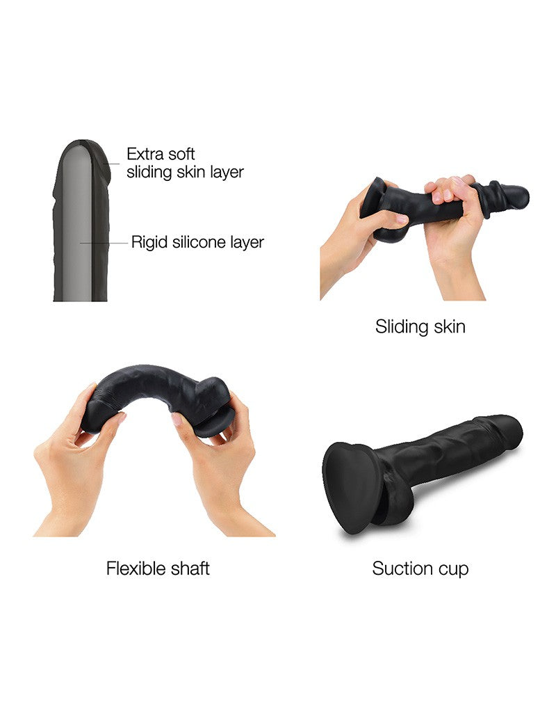 Strap-On-Me - Sliding Skin Realistische Dildo - Zwart-Erotiekvoordeel.nl