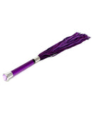 Suede Flogger Met Glazen Handvat En Kristal - Paars