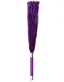 Suede Flogger Met Glazen Handvat En Kristal - Paars
