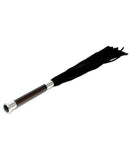 Suede Flogger Met Glazen Handvat En Kristal - Zwart
