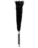Suede Flogger Met Glazen Handvat En Kristal - Zwart