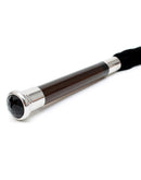 Suede Flogger Met Glazen Handvat En Kristal - Zwart