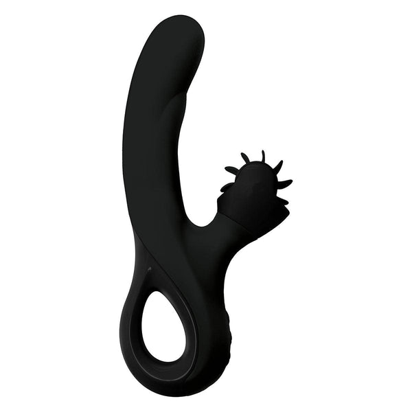 Vibrator Met Draaiend Clitoris Wieltje - Zwart