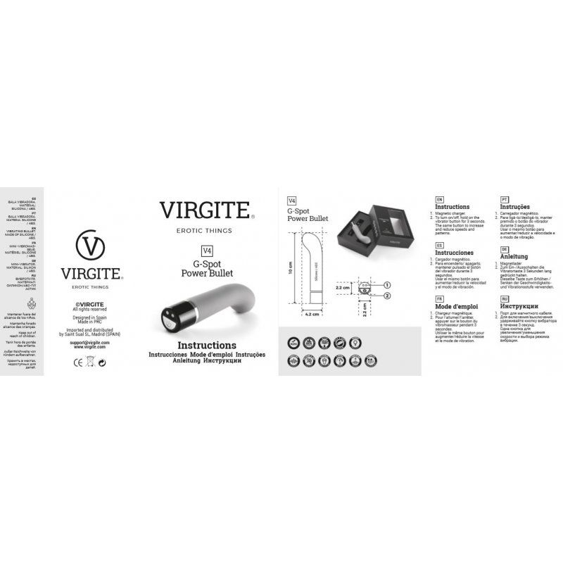 Virgite - G-Spot Power Bullet G-Spot Vibrator V4 12 x 2,8 cm - Blauw-Erotiekvoordeel.nl
