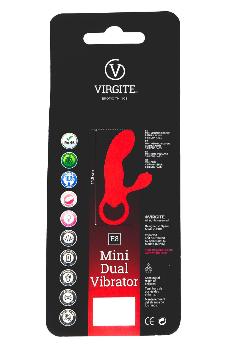 Virgite - Mini Vibrator Met Clitoris Borsteltje - Blauw