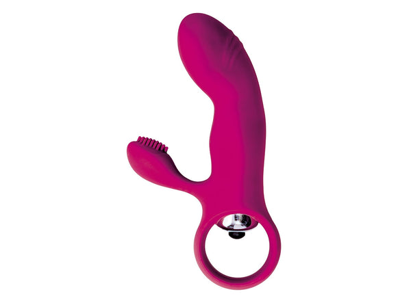 Virgite - Mini Vibrator Met Clitoris Borsteltje - Roze