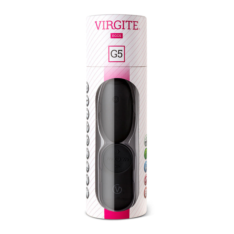 Virgite - Oplaadbaar Vibrerend Eitje Met Remote Control G5 - Zwart-Erotiekvoordeel.nl