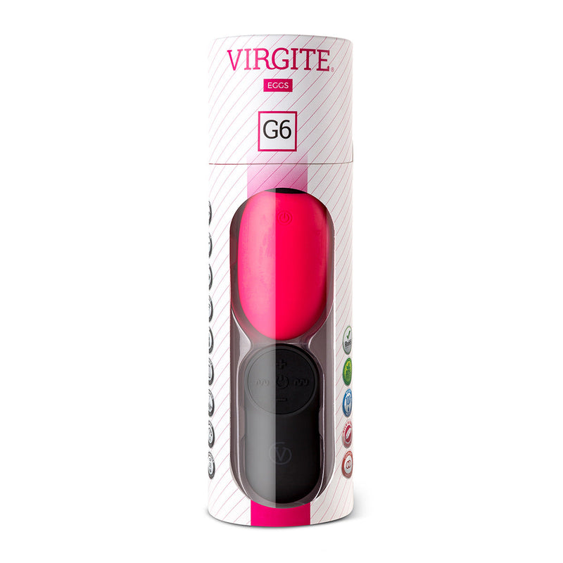 Virgite - Oplaadbaar Vibrerend Eitje Met Remote Control G6 - Roze-Erotiekvoordeel.nl