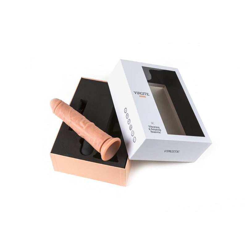 Virgite - Roterende Vibrerende Dildo - 19 cm - Met Afstandsbediening - Lichte Huidskleur-Erotiekvoordeel.nl