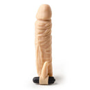 Virgite - Vibrerende penis sleeve die echt aanvoelt Met clitoris Stimulator 20 cm - Lichte Huidskleur-Erotiekvoordeel.nl